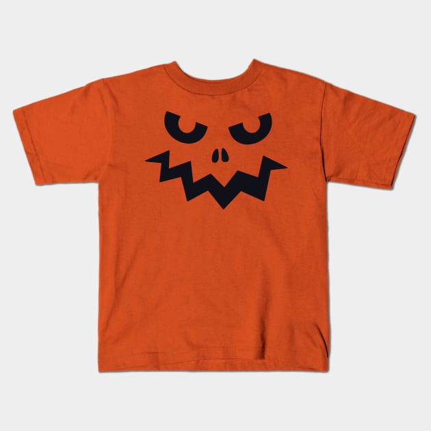 Halloween Pumpkin Face Kids T-Shirt by Issho Ni